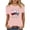 Pink(Style 39), variant on Spring Summer Cotton Tops for Women, Ladies Short Sleeve Round Neck Casual Independence Day Printed T-Shirt