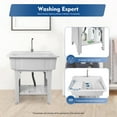 thumbnail image 6 of ChicHomey Gray Freestanding Utility Sink Laundry Tub with Storage Shelf ,360° Rotating Faucet, Free-Standing Installation,Multifunctional Laundry Sink, 6 of 10