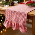 thumbnail image 3 of LIORAGLJ Christmas Table Runner with Ruffled Ends Double-Sided Plaid 13×55in Dining Table Window Decor, 3 of 6