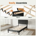 thumbnail image 6 of Gianna Twin Size Wood Bed Frame with Linen Upholstered Platform Bed and Headboard, No Box Spring Needed, 6 of 7