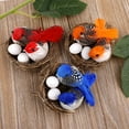 thumbnail image 6 of GadgetVLot 6 Sets Easter Artificial Nest Natural Bird Nest Kit Foam Feather Birds Ornaments Crafts Home Party Decor, 6 of 11