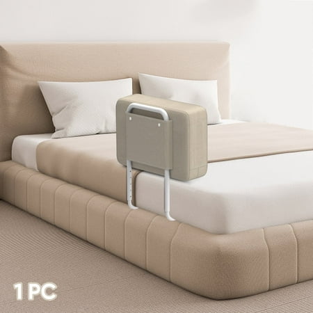 Kidsbuddy 19.7" Bed Rails for Toddlers Foldable Portable Kids Bed Rail Guard 5 Hole Height Adjustable Toddler Bed Rails, 1PC, Beige