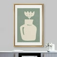 thumbnail image 2 of IDEA4WALL Framed Canvas Wall Art Minimal Pastel White & Green Garden Flower Vase Modern Art Nordic Abstract Digital Art Contemporary Artwork for Living Room, Bedroom, Office - Natural 16"x24", 2 of 5
