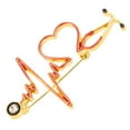 thumbnail image 3 of Electrocardiogram Stethoscope Brooch Alloy Multi Heart Shaped Design 1Pc 2.4x1.4in, 3 of 8