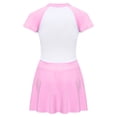 thumbnail image 3 of TiaoBug Maillot de Bain à Manches Courtes pour Filles Fermeture Éclair avant Rembourré Tenue de Plage Robe de Bain UPF50+ Protection Éruption Cutanée Blanc&Rose 130/M, 3 of 6