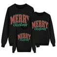 thumbnail image 4 of KHONTS Christmas Family Matching Sweatshirt Merry Xmas Holiday Party Ugly Shirt Crewneck Pullover Tops Kids Black, 4 of 6
