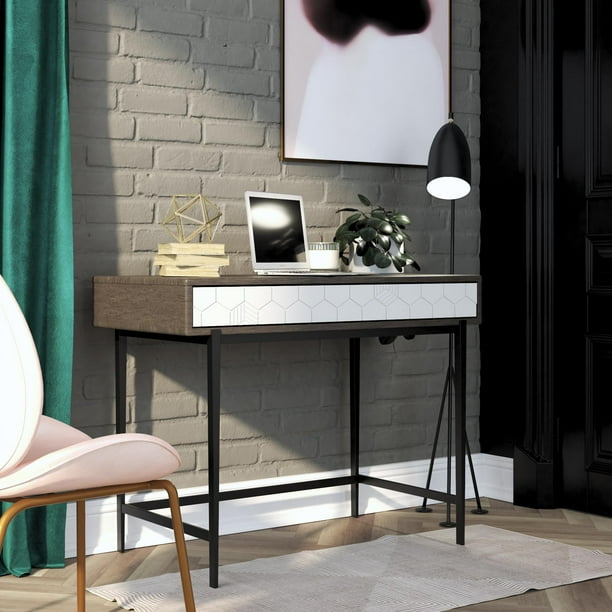 CosmoLiving by Cosmopolitan Olivia Computer Desk, Gray Oak - Walmart