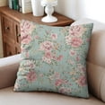 thumbnail image 3 of Floral Rose Pillow Covers 16x16 Inch Linen Decorative Square Throw Pillow Covers for Home Sofa Bedroom Outdoor Indoor, 3 of 6