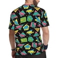 thumbnail image 2 of Wukai Geometric Dinosaur Print Men's Short-Sleeved Mesh T-Shirt,Quick-Dry Short Sleeve Workout T-Shirt-4X-Large, 2 of 8