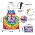thumbnail image 3 of Colorful Rainbow Tie Dye Spiral Pattern Apron-Garden Aprons for Women with Pockets-Cotton Linen Waterproof Kitchen Cooking Gardening Aprons Adjustable for Kitchen,Cooking,BBQ and Salon 33x27 Inch, 3 of 7