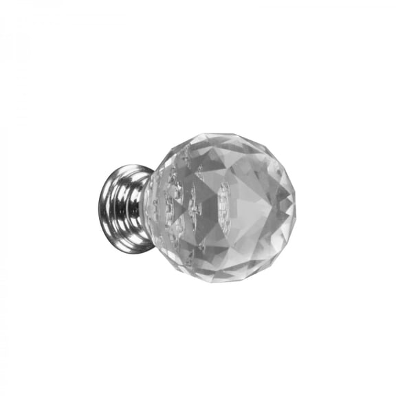 Clear Glass Kitchen Cabinet Knobs 25mm Round 10 pcs | Renovators Supply