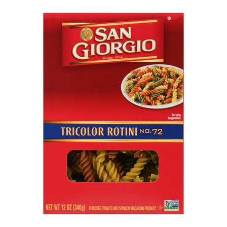 San Giorgio 12 oz Tri Color Rotini Pasta