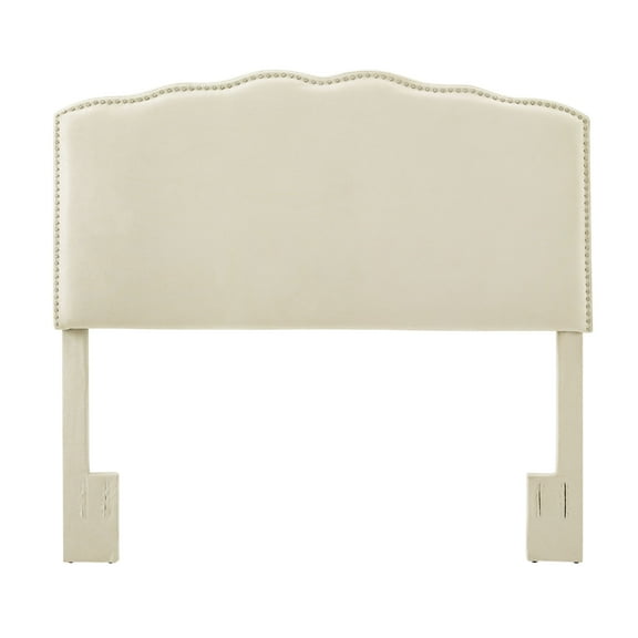 HomeFare Bonn Style Upholstered Full / Queen Headboard in Linen White