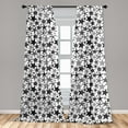 thumbnail image 5 of Ambesonne Dark Grey Curtains, Monochrome Starfish, Pair of 28"x95", Black Grey White, 5 of 5