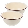thumbnail image 4 of Monyance vintage enamel bowl Enamel Popcorn Bowl Set - Vintage Chinese Style - 2pcs(9.45X9.45X3.94Inches), 4 of 11