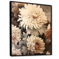 thumbnail image 2 of Designart "Retro Taupe Chrysanthemum Harmony I" Chrysanthemums Floater Framed Canvas Prints, 2 of 5