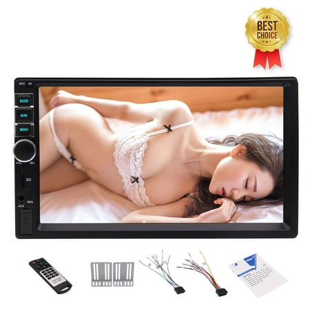 - 7 inch Capacitive Multi-touch Screen MP5 Player Double 2 Din Car Stereo Auto Video in Dash FM Radio Audio Car Deck Headunit Support FM/SD/USB/Aux Touch Screen/Bluetooth