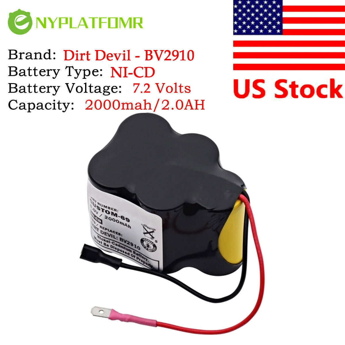 Earthwise BP91001 Replacement 18-Volt NiCad Battery For Models CPS40008