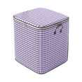 thumbnail image 1 of TopLLC Purple Houndstooth Quilt Storage Bag Wardrobe Finishing Storage Basket Moving Clothes Packing Portable Storage Bag, 1 of 2