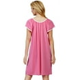 thumbnail image 3 of Women's Shadowline 36123 Cameo Nylon Tricot Short Sleeve 40 Inch Waltz Gown (Lilac XL), 3 of 4