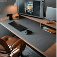 thumbnail image 4 of Felt Desk Mat | Computer Mat for Desk(36x12Inches) | Large Felt Mouse Pad and Keyboard Mat | Desk Protector for Office | Dark Gray, 4 of 8