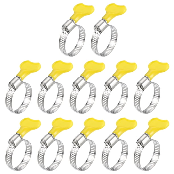 Abrazadera de manguera de tipo de engranaje, 12 piezas 3/4"-1 1/4" ajustable de acero inoxidable para asegurar mangueras