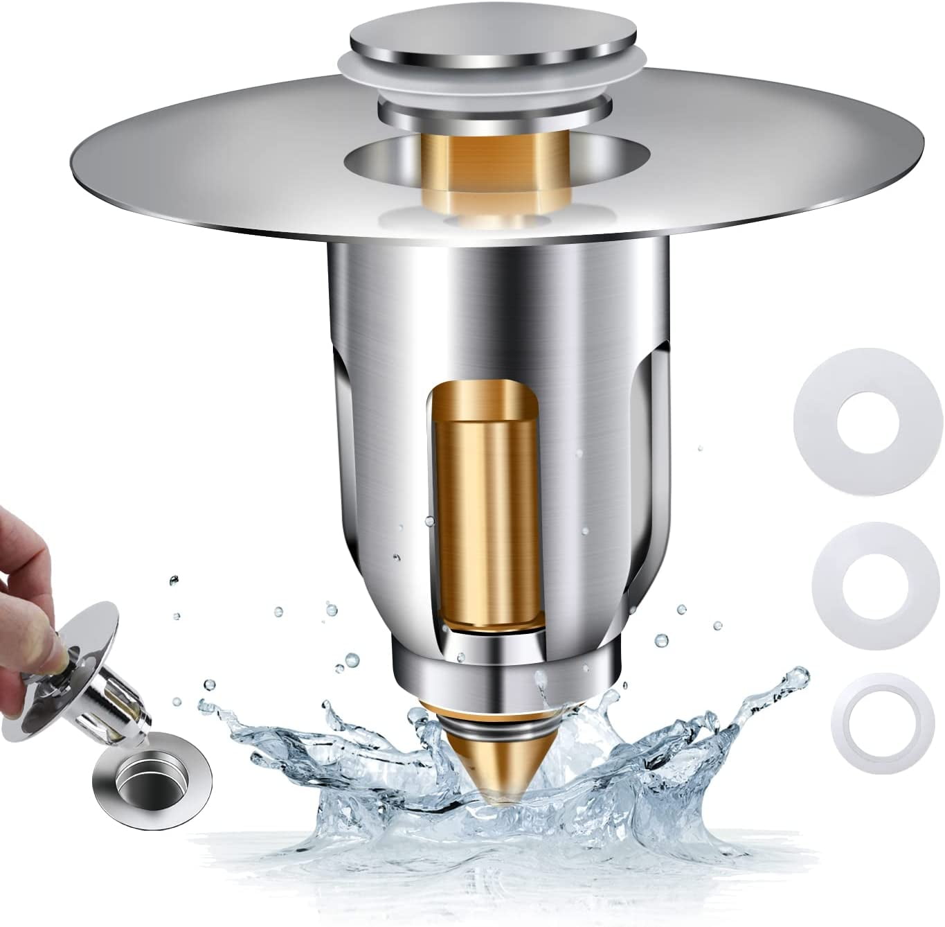 Sink Stopper Plug Bathroom Filter, PopUp Kitchen Sink Drain Strainer