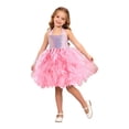 thumbnail image 3 of JCCXIN Toddler Baby Girls Dress Dresses Party Tulle Tutu Birthday Pleated Ball Gown Sparking Sequins Solid Color Spaghetti Strap V-Neck Casual Summer Daily Wear Cute Sundress,Pink,2-4 Years, 3 of 5