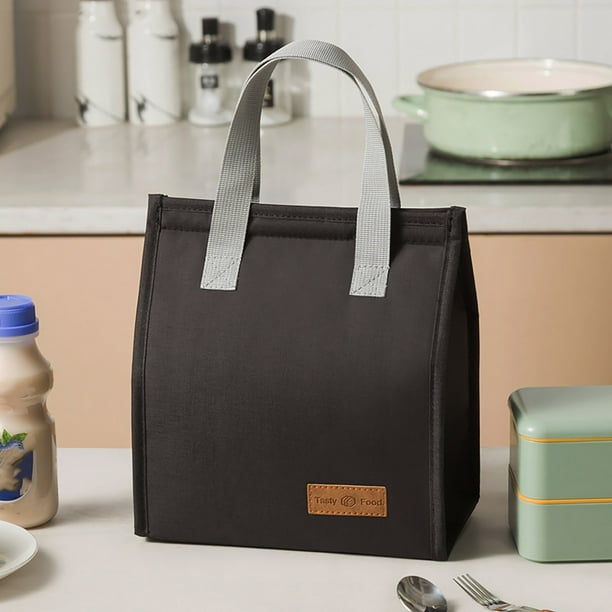 Fiudx Bolsa de Almuerzo Portátil, Diseño Catiónico Aislante, Gran Capacidad, Asa Ligera y Práctica, Bolsa Térmica para Picnic, Artículos Esenciales de Viaje para La Oficina, 22,5 X 25,5 X 13 Cm