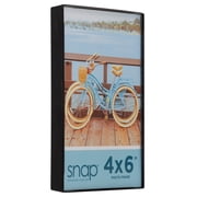 Snap 4x6 Picture Frame - Front Loading Wall or Tabletop Photo Frame Set of 12, Black