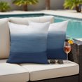 thumbnail image 2 of Outdoor Pillow Covers 18x18 Set of 2, Navy Blue Ombre Waterproof Patio Throw Pillow Covers for Couch Sofa Chair, Modern Abstract Art Texture Decorative Pillowcases for Throw Pillows, 2 of 9
