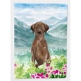 thumbnail image 1 of Carolines Treasures CK1986GF Mountian Flowers Chocolate Lab Garden Size Flag, 1 of 3