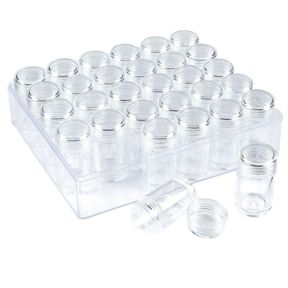 Juvale Plastic Glitter Container 30Pack Clear Bead Storage
