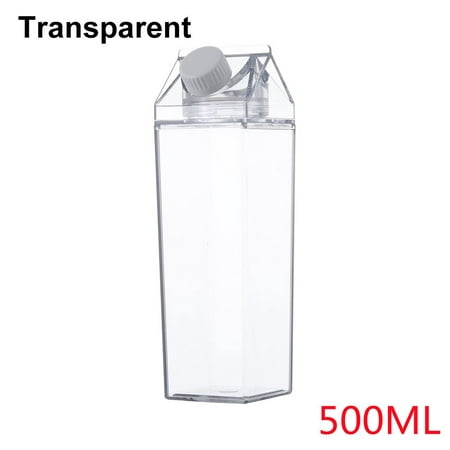 

Creative Drinkware Cycling Accessory BPA Free Outdoor Leakproof Transparent Milk Box Drink Jug Drinking Cup Sport Water Bottle 500ML TRANSPARENT