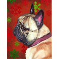 thumbnail image 1 of Carolines Treasures LH9580GF Bouledogue Français Frenchie Flocons de Neige Rouges Drapeau de Noël Taille Jardin, 1 of 3