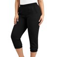 thumbnail image 4 of Cagogo Women Plus Size Capri Pants Elastic Waist Casual Cropped Pants with Pockets Summer Travel Trousers Loose Lounge Beachwear, Black 4XL, 4 of 9
