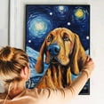 thumbnail image 4 of Bloodhound Dog Art Canvas, Starry Night Van Gogh Oil Painting Art Print Poster Wall Decor Inspired Pomeranian Dog Pet Family Friend Peace, 4 of 4