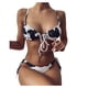 thumbnail image 1 of Conjunto de bikini de vendaje con estampado de mujer Push-Up Split Traje de baño Ropa de playa Traje de baño Fridja  nalpqowj19678, 1 of 8