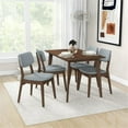 thumbnail image 3 of Akira Modern Solid Wood Walnut Kitchen & Dining Room Table and Chairs for 4, 3 of 7