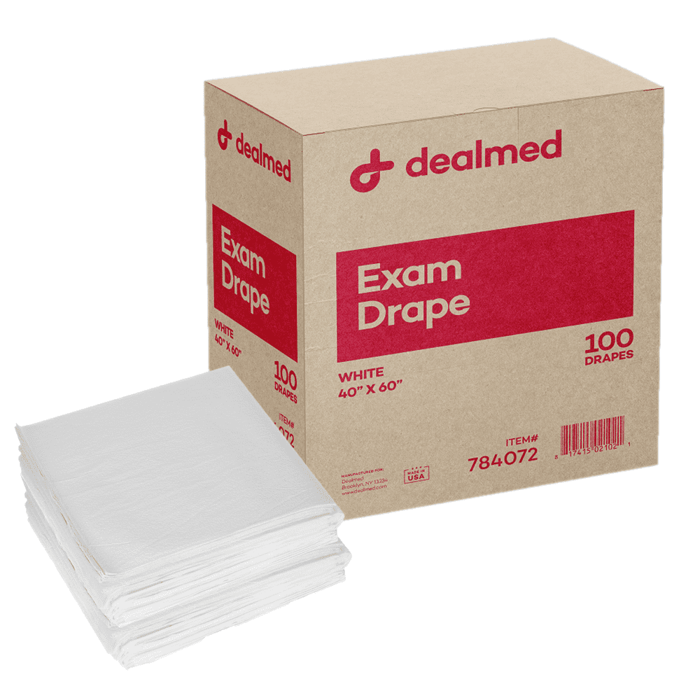 Dealmed Drape Sheets, 40" x 60" – 100 Count White 2-Ply Drape Sheets ...