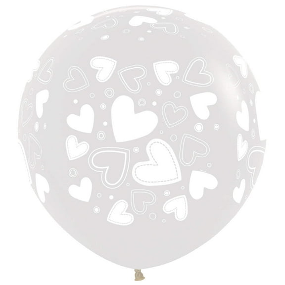24 inch Assorted Hearts Crystal Clear Latex Balloons (10 Pack) - Party Supplies Decorations