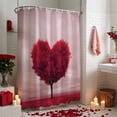 thumbnail image 3 of Valentine's Day Shower Curtain Red Love Heart Tree Bathroom Curtains with Hooks, Waterproof Fabric Romantic Sweet Bath Shower Curtains Set for Bathroom Bathtubs Valentines Decor 72x72 Inch, 3 of 9