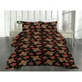 thumbnail image 2 of Ambesonne Mexican Art Quilted Coverlet 2 Pcs, Traditional Skull Bloom, Twin Size, Charcoal Grey Dark Coral, 2 of 4