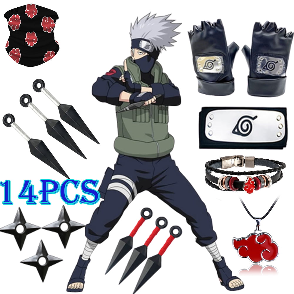 14-Piece Naruto Konoha Ninja Cosplay Headband, Gloves & - Walmart.com