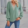 thumbnail image 5 of Ketyyh-chn99 Womens Tops Long Sleeve Casual Loose Basic Tee Tops Fall Green,L, 5 of 5