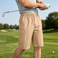 thumbnail image 2 of FAWUUDO Men's Cargo Utility Shorts Elastic Drawstring Waist Utility Shorts with Multi-Pocket 9 Inch Loose Straight Fit Casual Shorts D-Khaki, 2 of 6