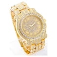 thumbnail image 3 of Techno Pave Men's 45mm Iced Out Diamond Watch with Roman Dial - Simulated Crystals - Bling-ed Out Adjustable Metal Band - 14k Gold Watch & Bracelet Set, 3 of 6