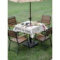 thumbnail image 4 of Outdoor Tablecloth with Umbrella Hole for Patio/Picnic/Party/Camping, Spring Pig Waterproof Table Cloth Square Cover Washable, Butterfly Botanical Floral Summer (60"x 60"), 4 of 8