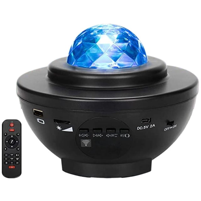 Proyector LED de galaxia y estrellas, luz de noche, reproductor de música USB Bluetooth para niños, lámpara de proyección de estrellas romántica, regalos