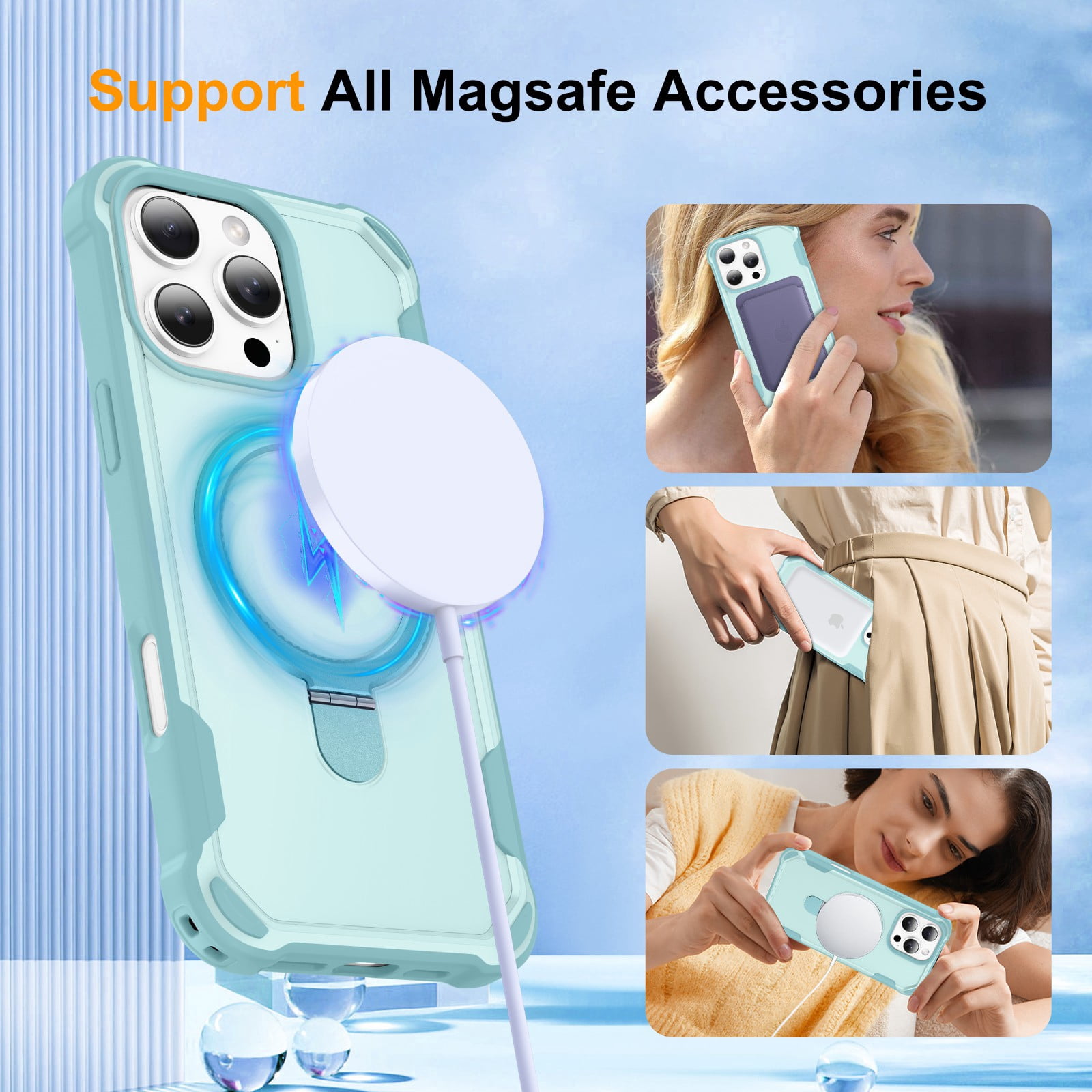 MagSafe Hybrid Clear Case For IPhone 16 Pro Max [4 Colors] | Soft Feeling Clear